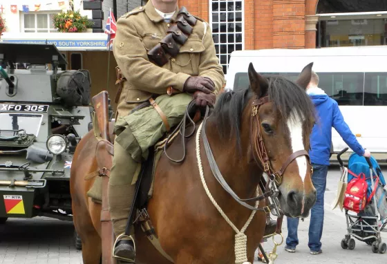 Living history interpreters recreate the work of First World War Army Farriers