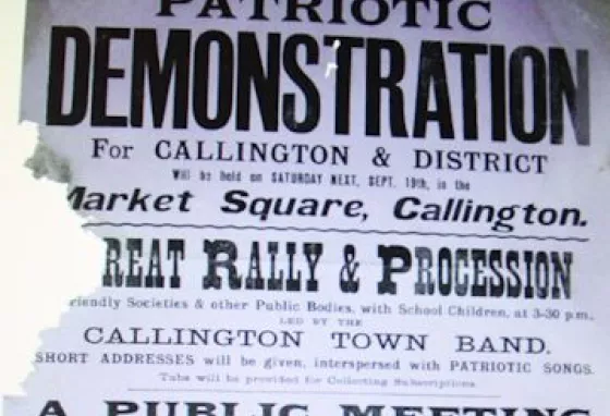 Echos of Callington patriotic demonstration poster