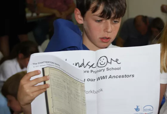 Landscore Primary School pupil researching his family tree