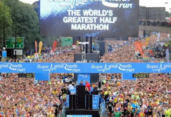 The starting line at the Great North Run.