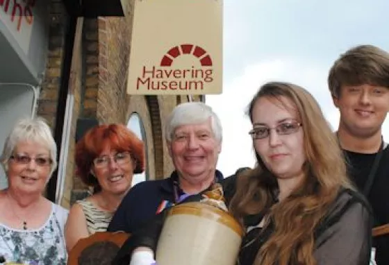 Havering Museum staff with First World War objects