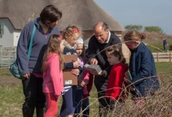 Visitors at the new Hengistbury Head Visitor Centre