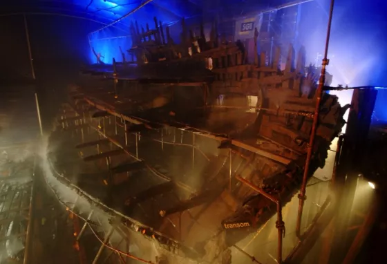 The hull of the Mary Rose ship