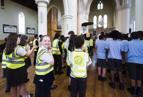 Pupils visiting St John's Church Notting Hill