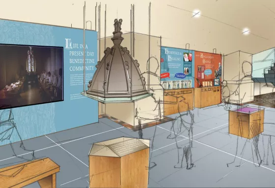 Artist's impression of new interpretation at Bath Abbey