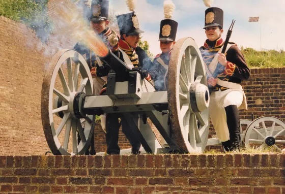 Canon re-enactment at the fort