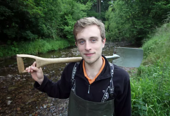 Joe Foster in the River Eden