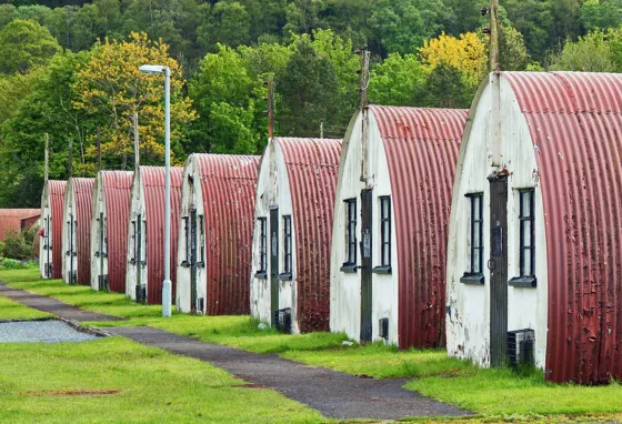 A row of Nissen huts