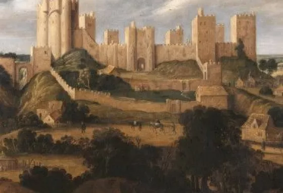 A painting of Pontefract Castle in its heyday by Alexander Keirinx dating to 1640