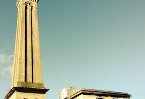 The water tower at the London Museum of Water and Steam