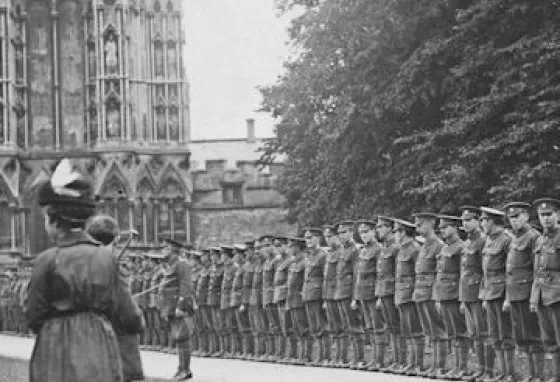 Church parade during the First World War in Wells