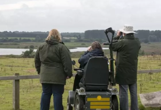 People birdspotting at RSPB Minsmere