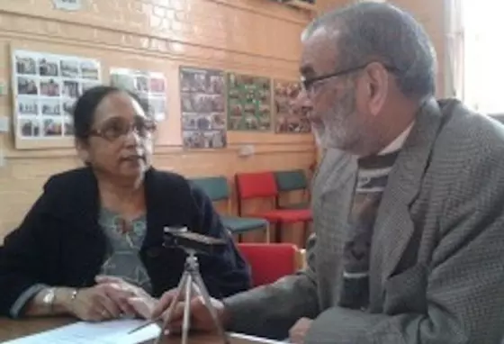 A women giving a interview for the project