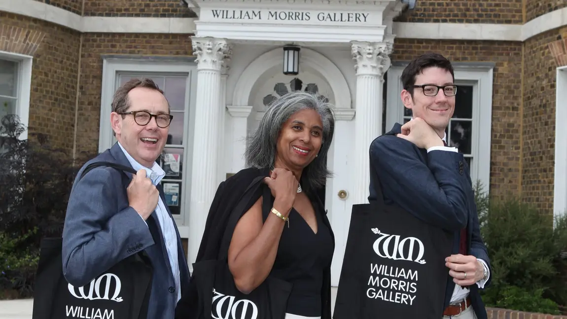 Sir Peter Luff, Blondel Cluff and Stuart Hobley at the William Morris Gallery