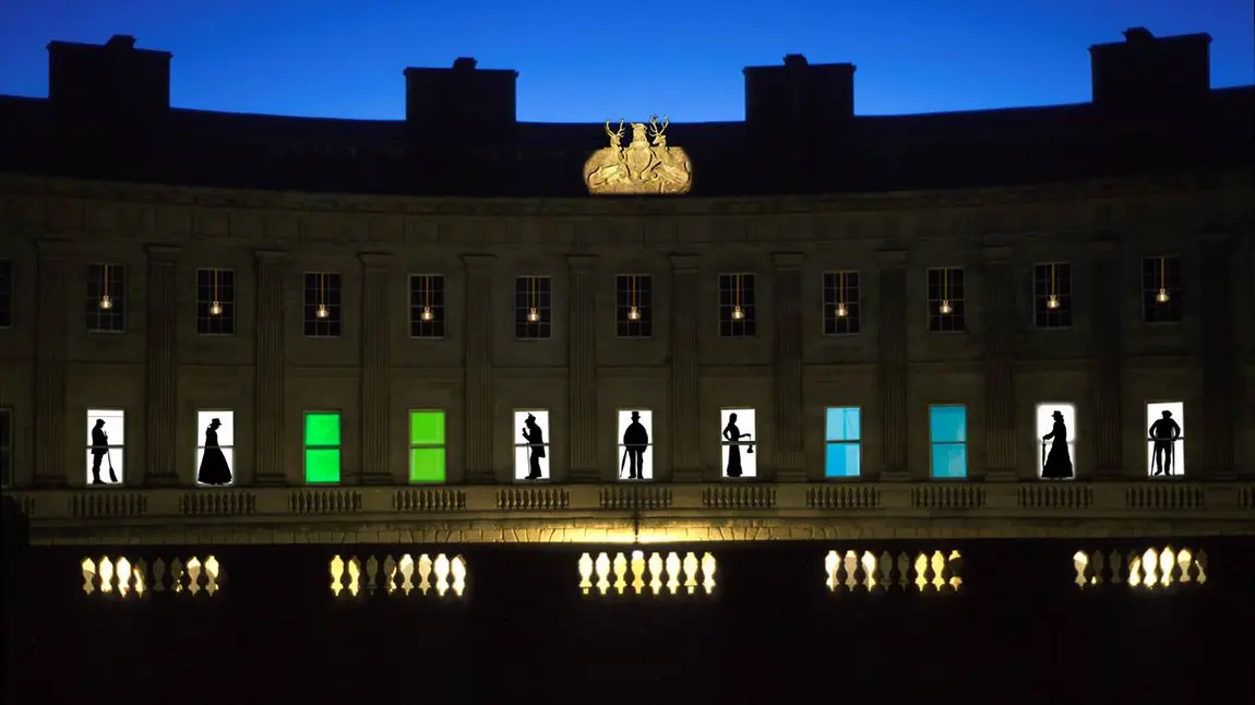 The glow light show at Buxton Crescent