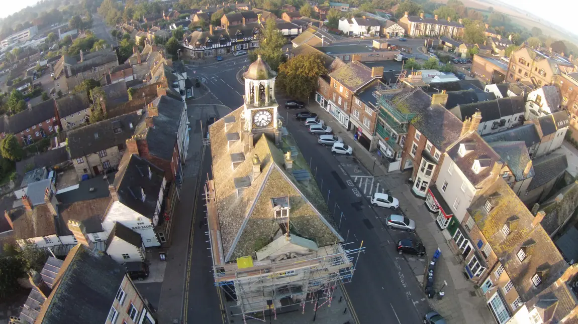 Aerial view of Brackley Town Hall