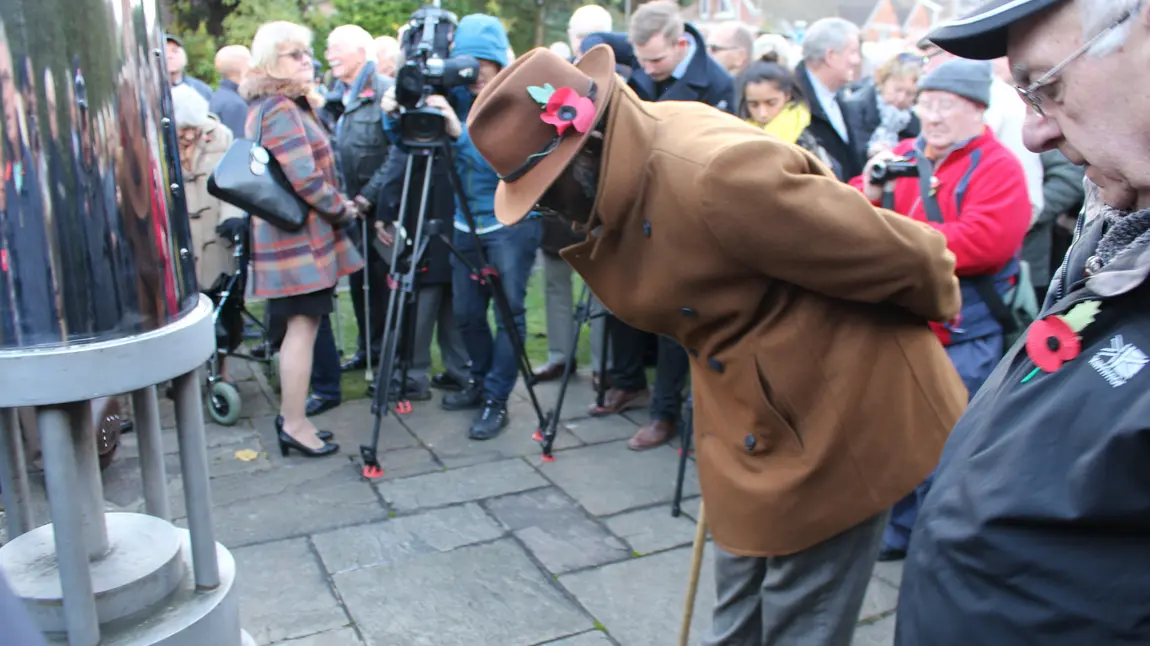 Man at memorial event