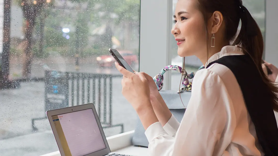 Woman working digitally