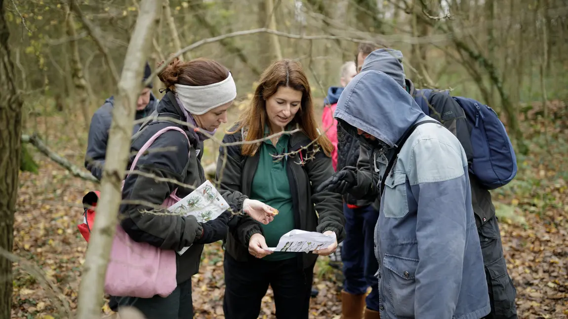 Keeley leading a nature walk at The Firs