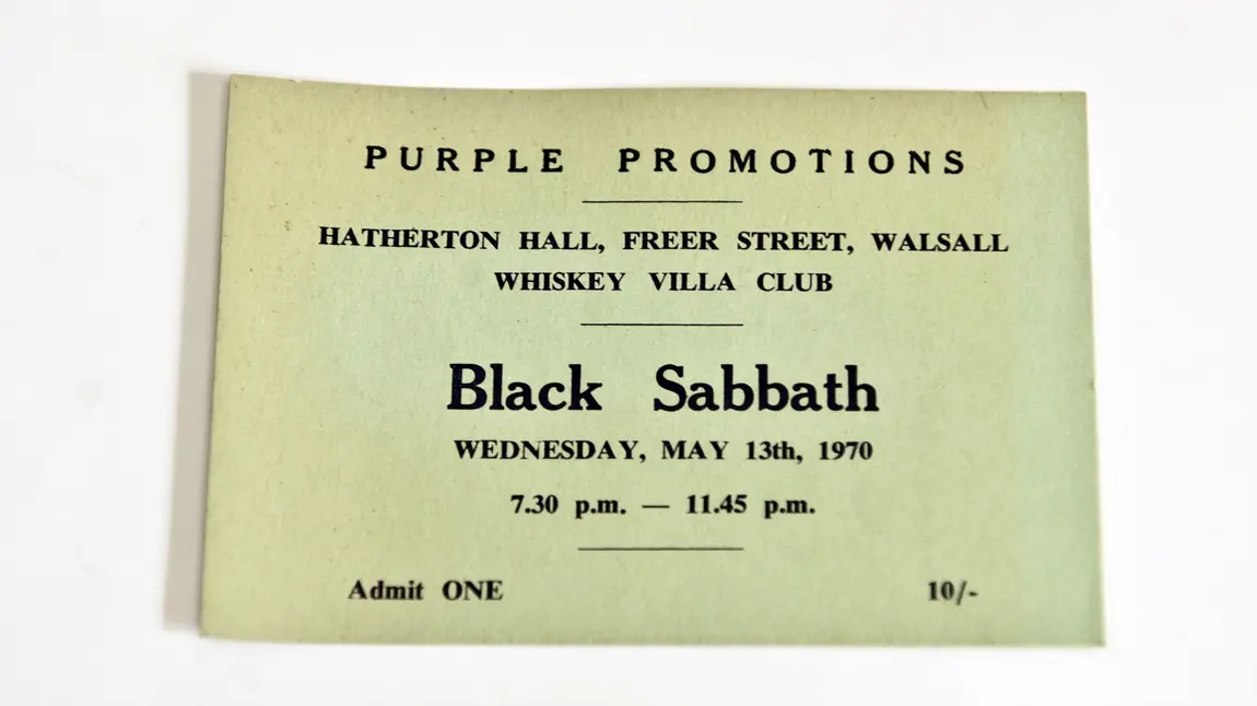 Tickets to a 1970 Black Sabbath gig