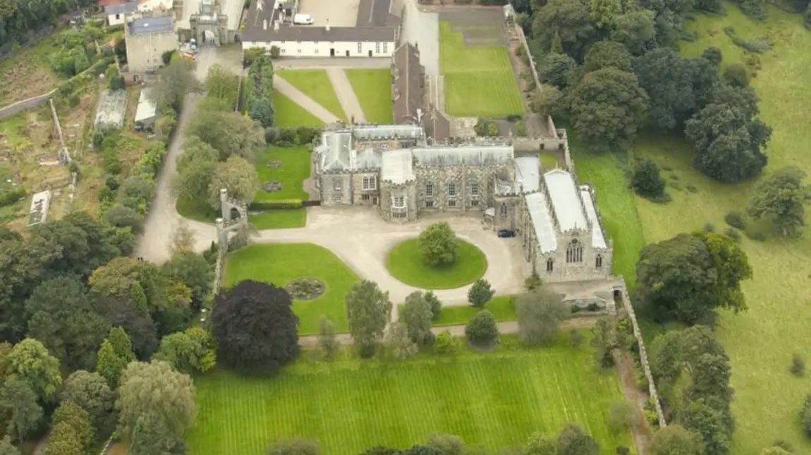 Aerial view of Auckland Castle