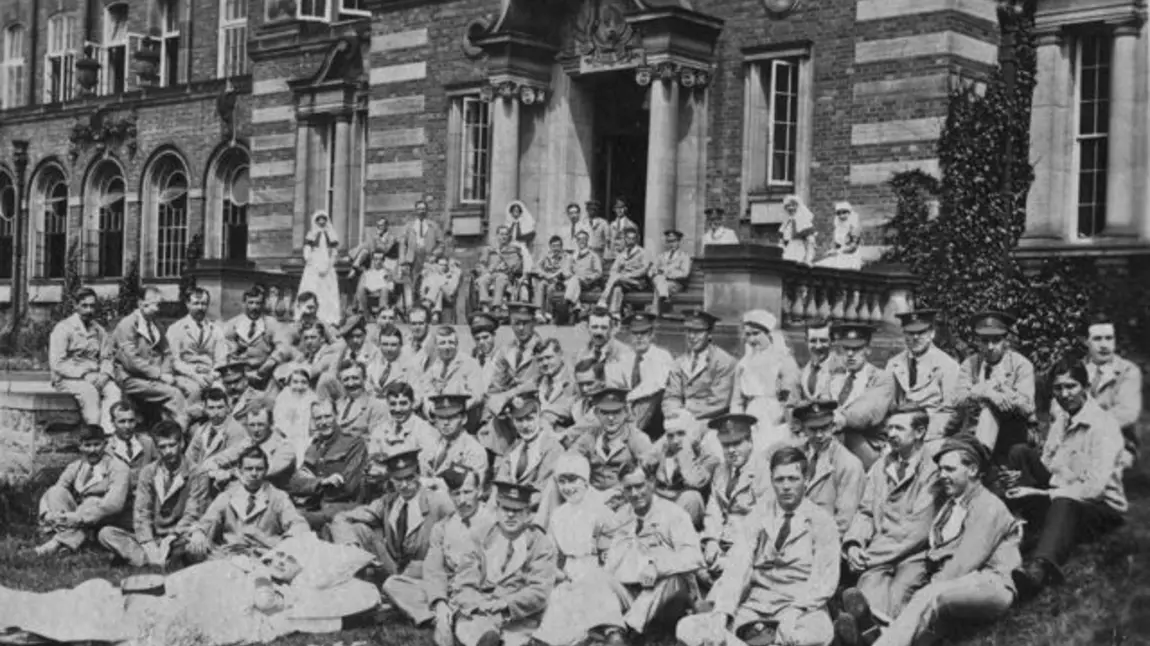 The untapped stories of disability and the First World War Wounded soldiers convalescing outside a First World War hospital
