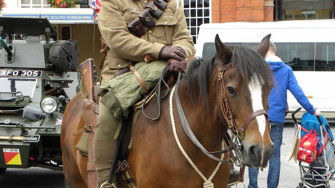 Living history interpreters recreate the work of First World War Army Farriers