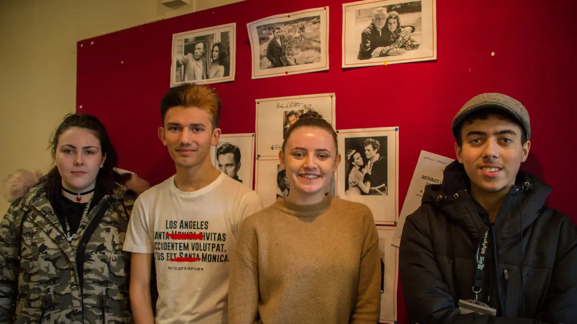 The students celebrating the results of their hard work