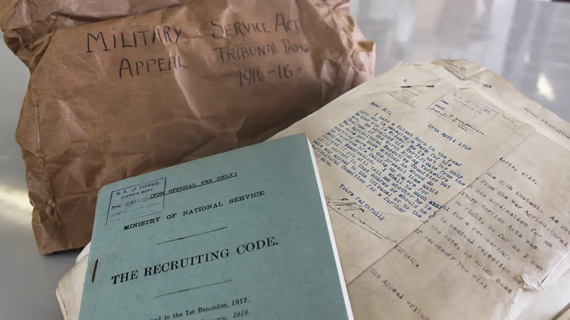 North Yorkshire County Record Office papers dating back to the First World War.