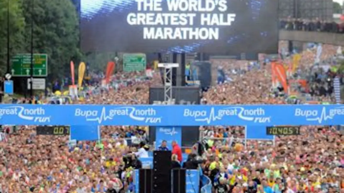 The starting line at the Great North Run.