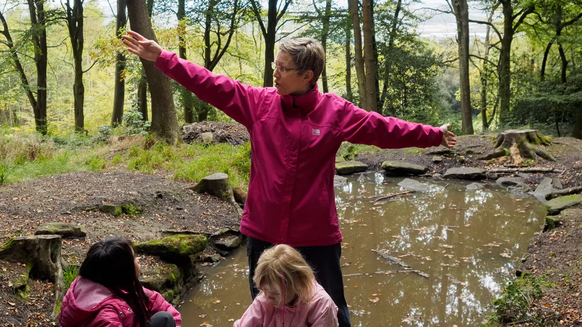 Pupils from St Thomas More Catholic Primary at Greno Woods in Sheffield