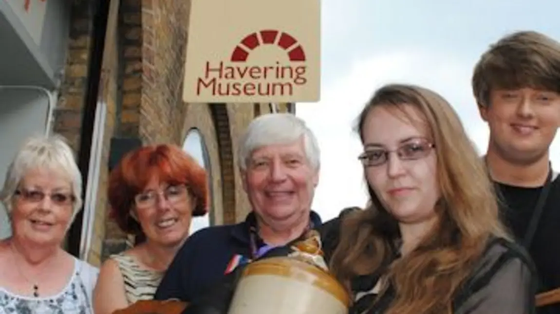 Havering Museum staff with First World War objects