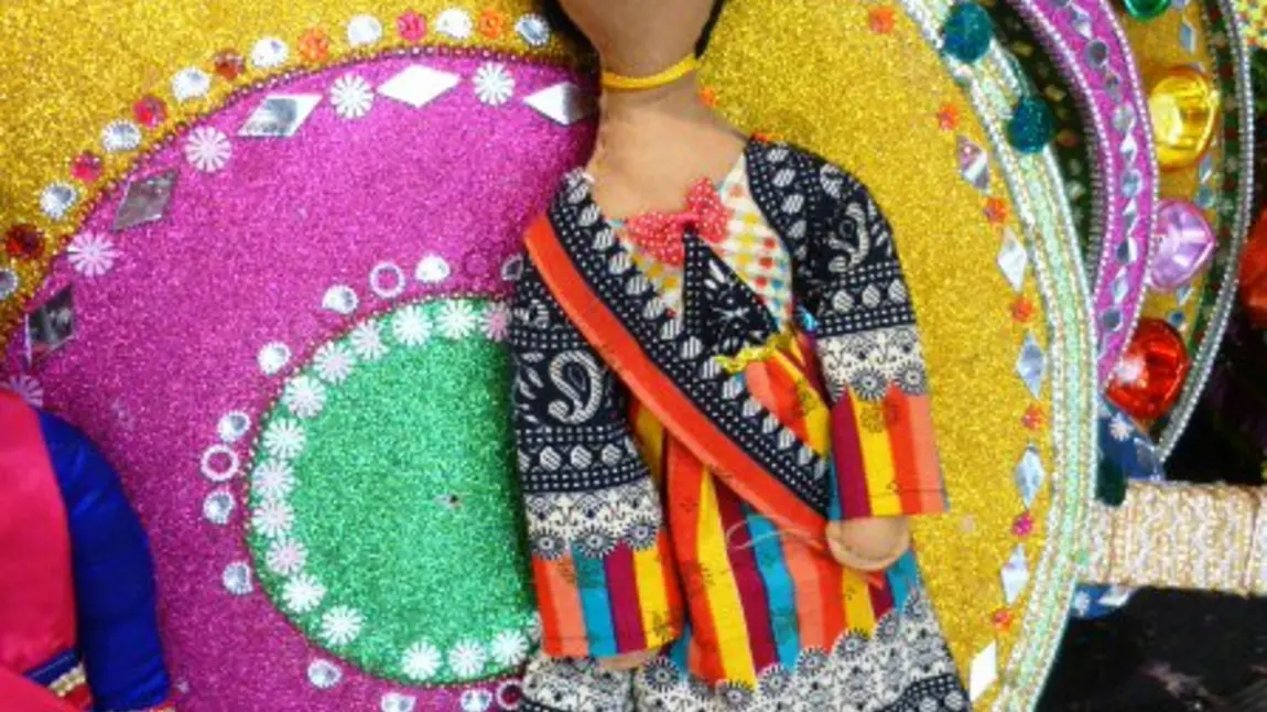 A colourful rag doll