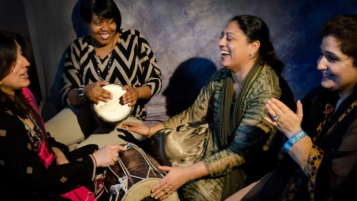 Women drumming