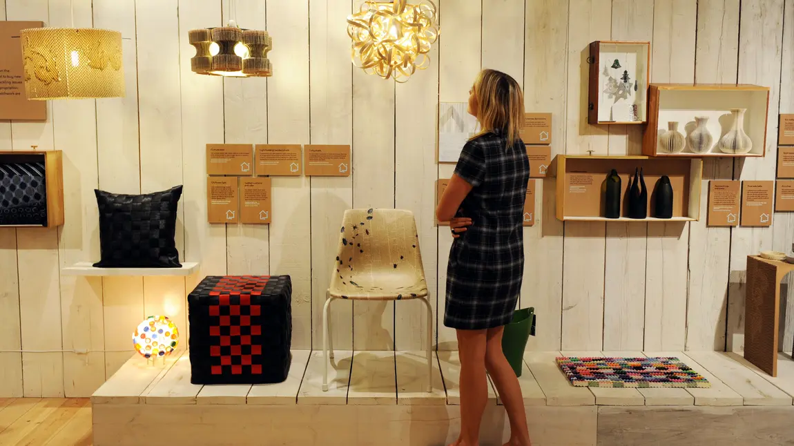 Visitor enjoying Geffrye Museum's exhibit