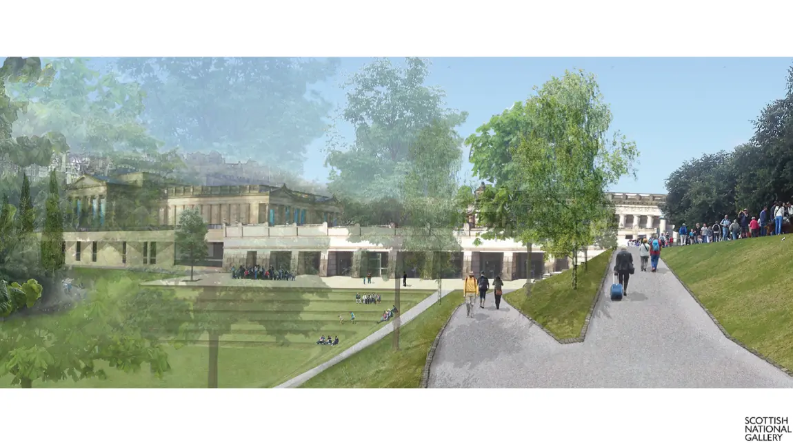 Artist's impression of the National Galleries of Scotland (NGS) redevelopment project, Edinburgh