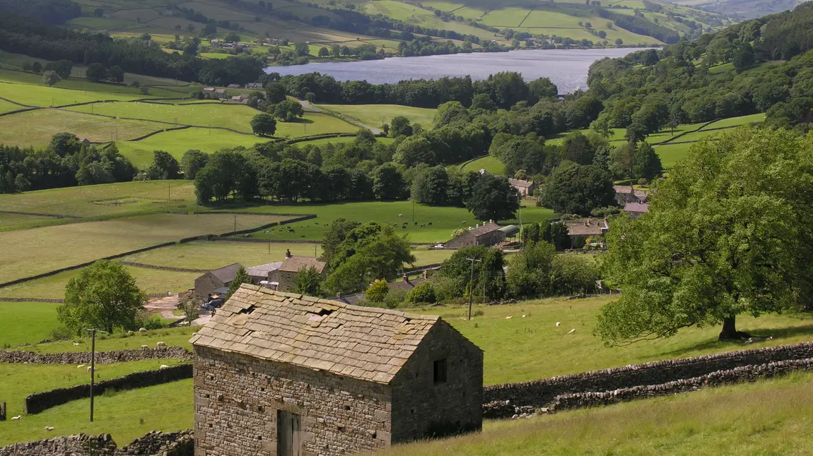 Barn overlooking Gouthwaite Reservoir