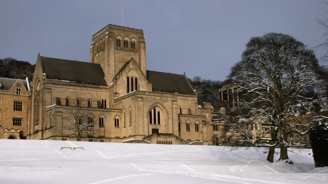 Ampleforth Abbey in the snow 