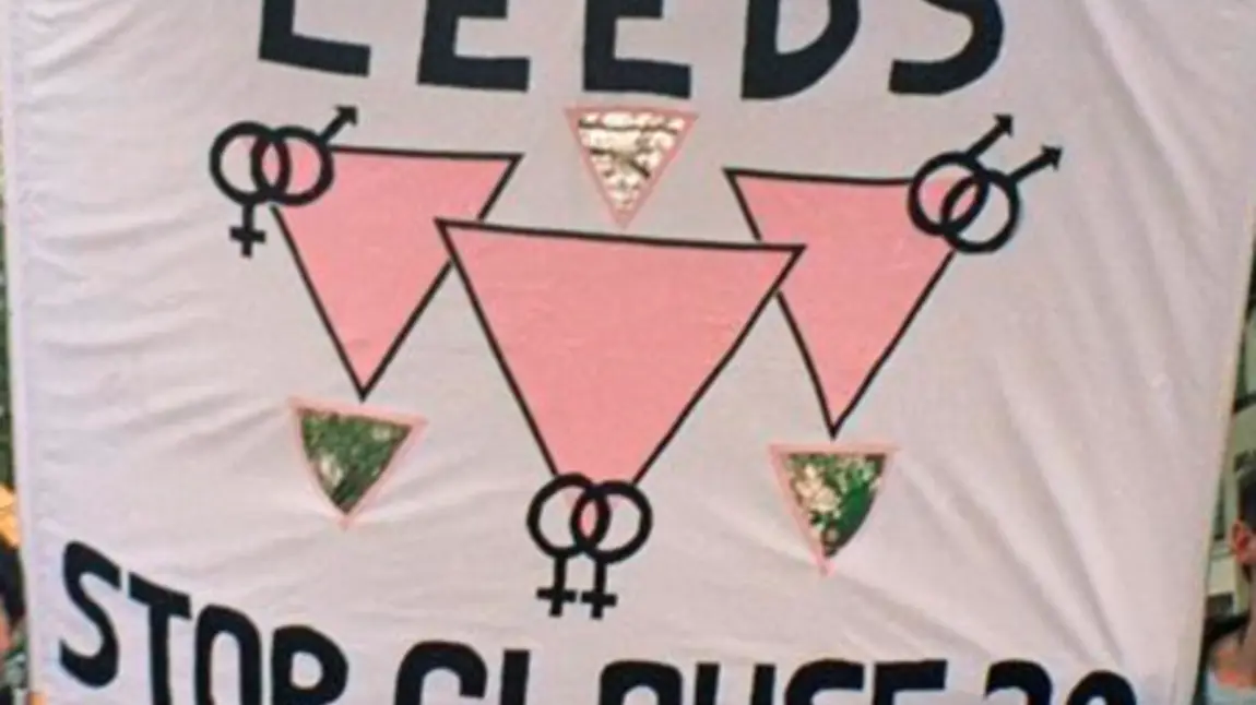 A banner from Leeds, protesting the controversial 1988 'Section 28' legislation