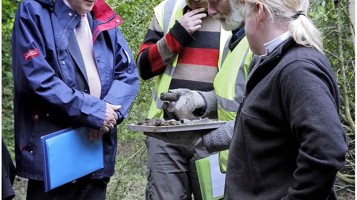 Sir Peter Luff, HLF Chair, speaking with volunteers of the Adopt-a-Monument project