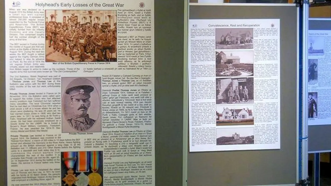 Bilingual interpretation boards at the Holyhead Maritime Museum