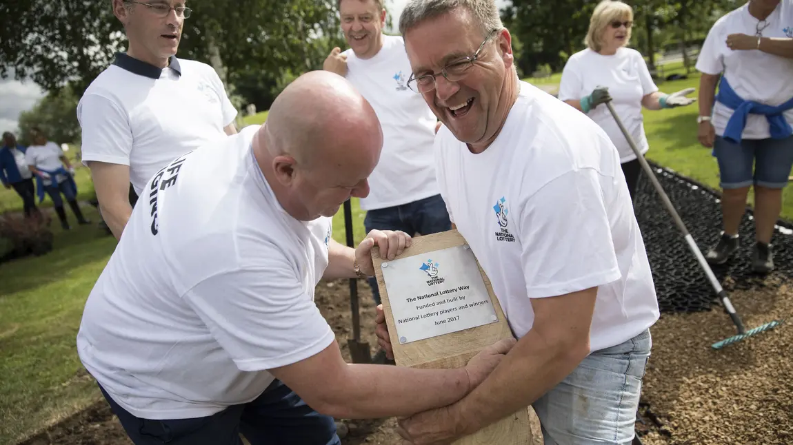 National Lottery winners building the National Lottery Way