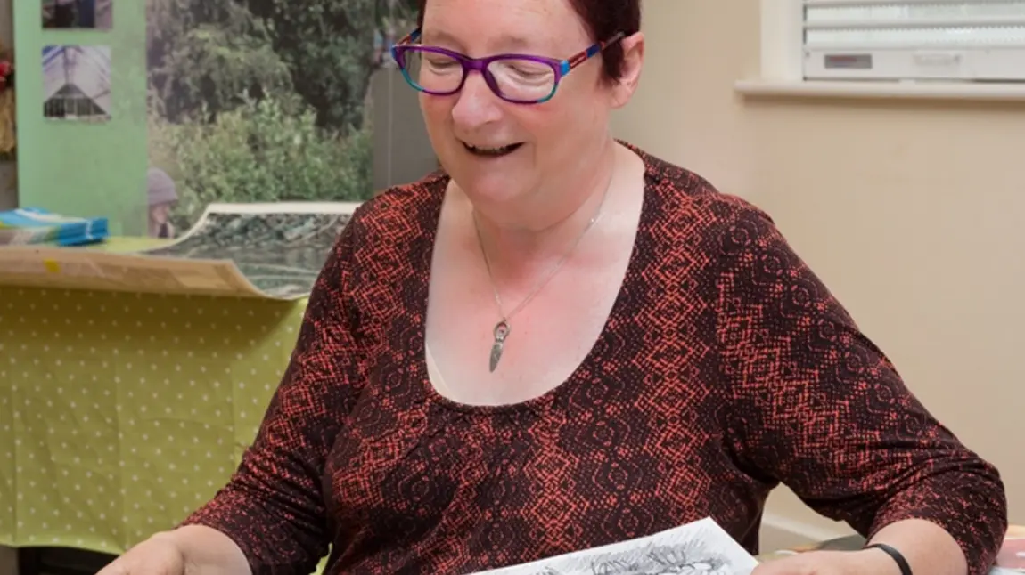 Mo inside the new St Anns allotments visitor centre