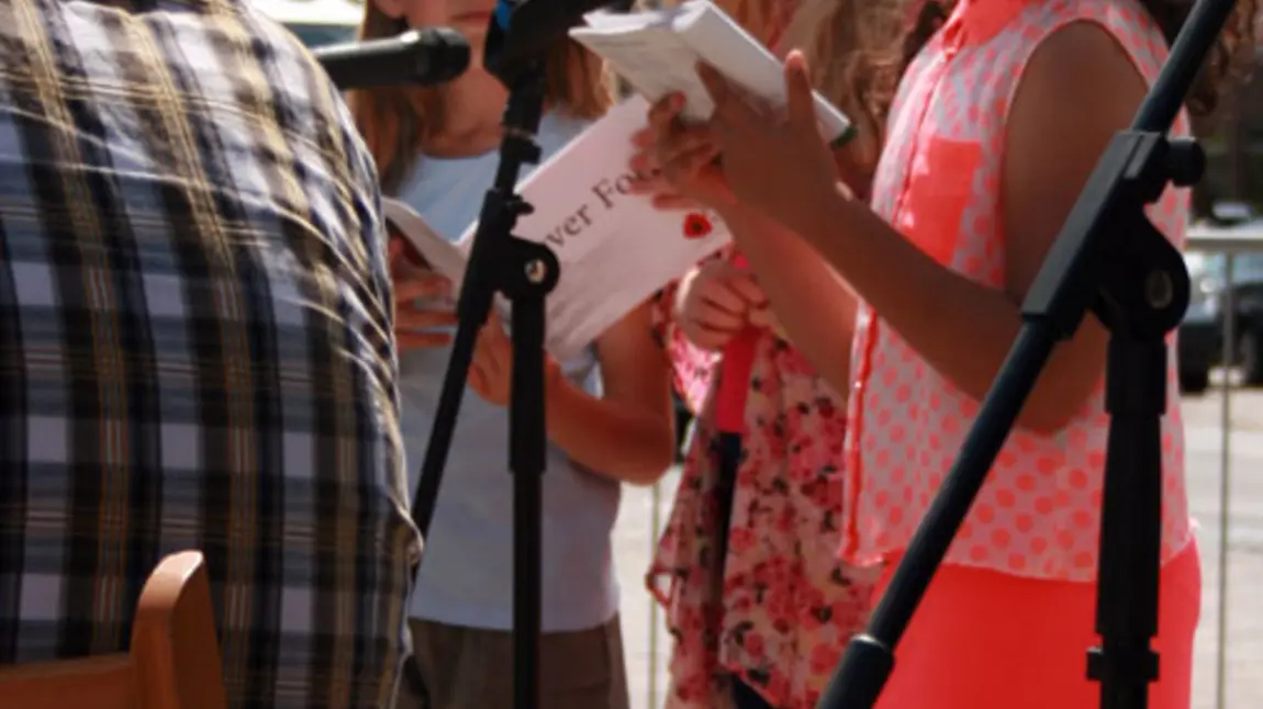 One of the young poets reading at Yarm1914 festival