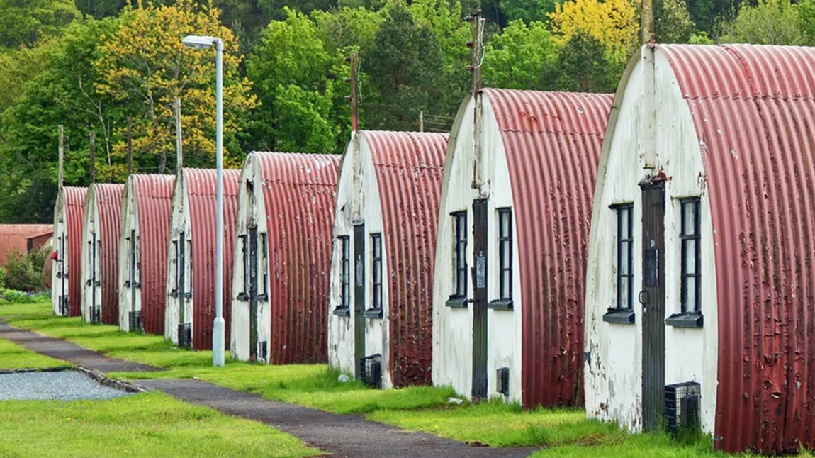 A row of Nissen huts