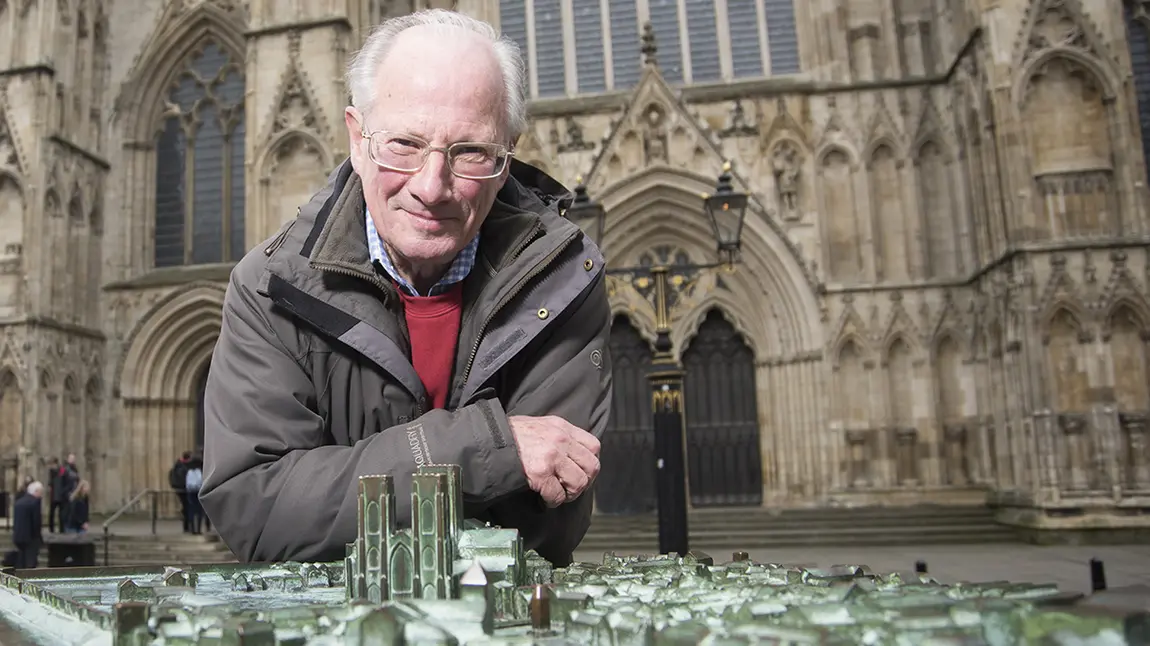 Sir Ron Cooke outside York Minster