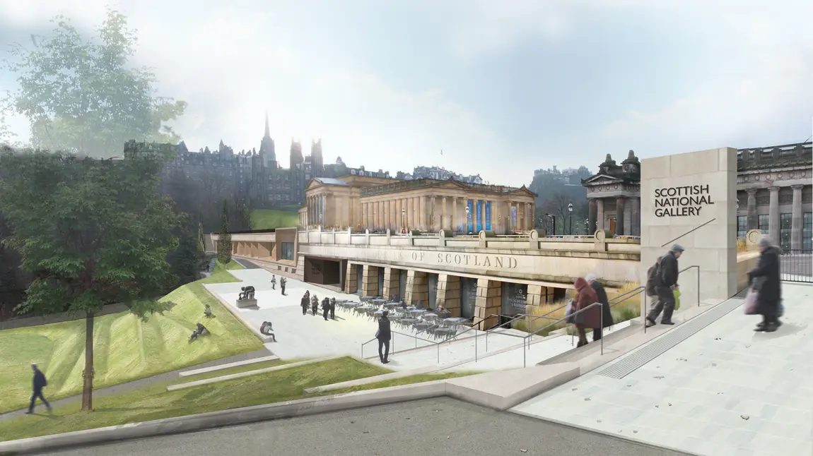 Architects' image of east elevation of Scottish National Gallery