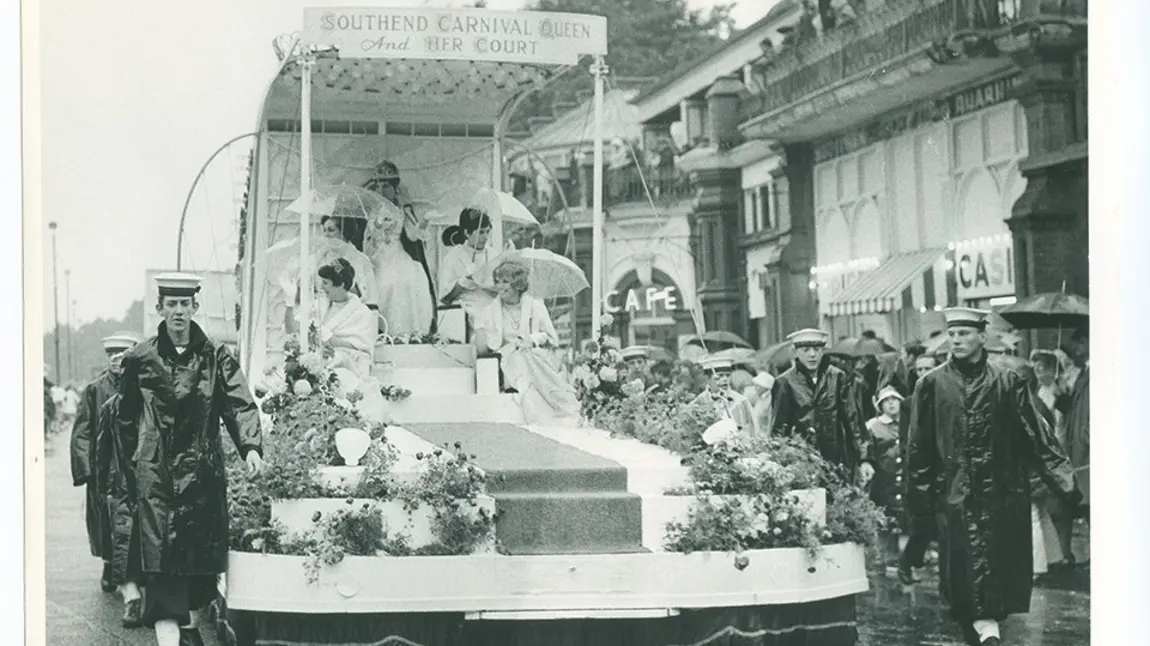 Carnival Queen Denise and Court on a float at the Southend Carnival 1968