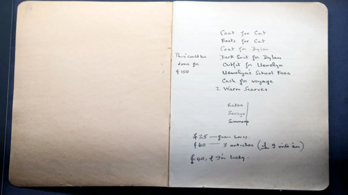 Poet Dylan Thomas's notebook