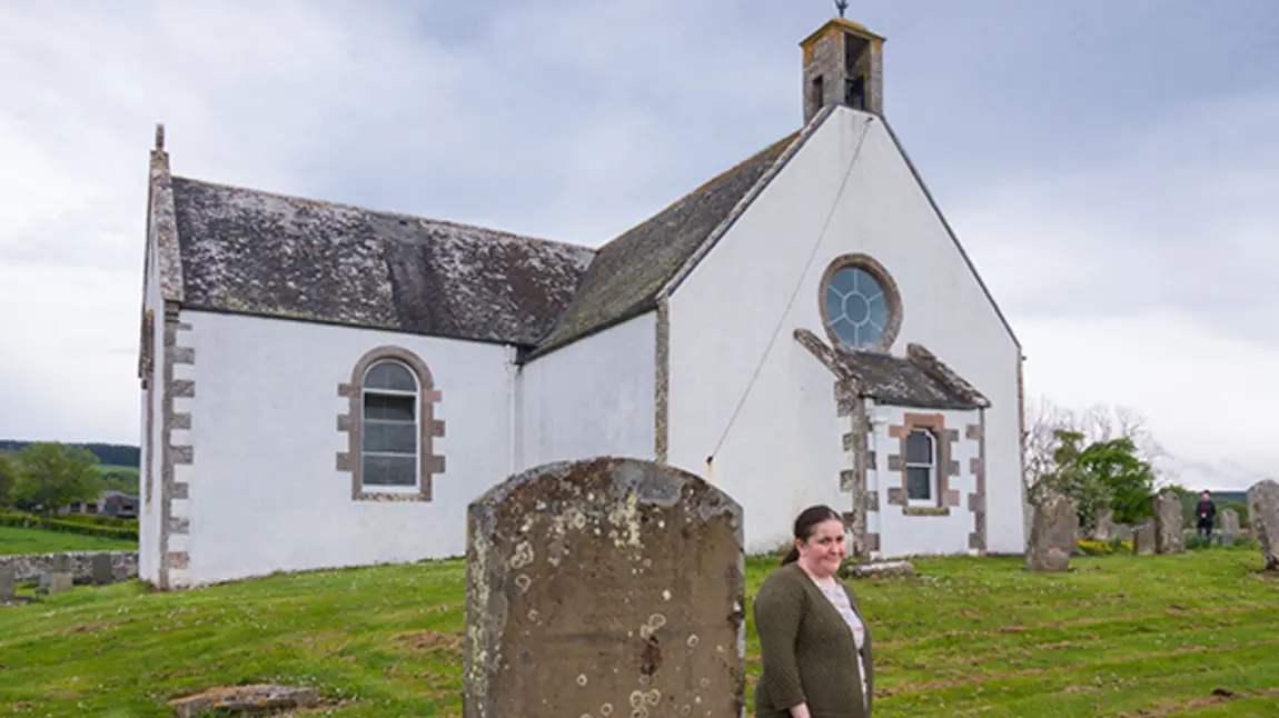 Victoria Ross outside Oxnam Church